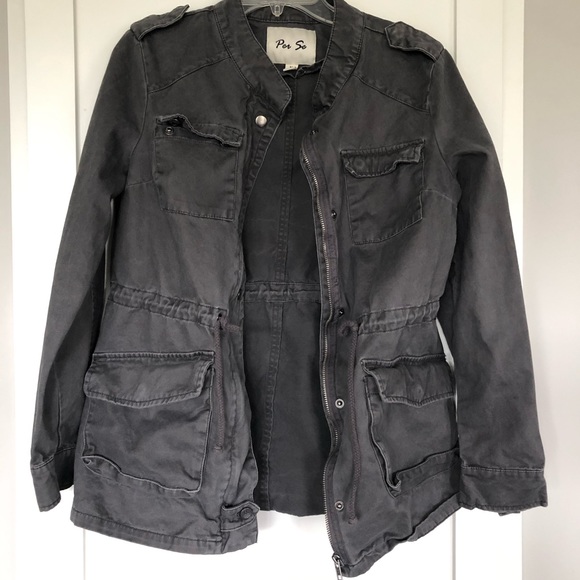 Per Se Gray Utility Jacket Size Medium - Picture 2 of 6
